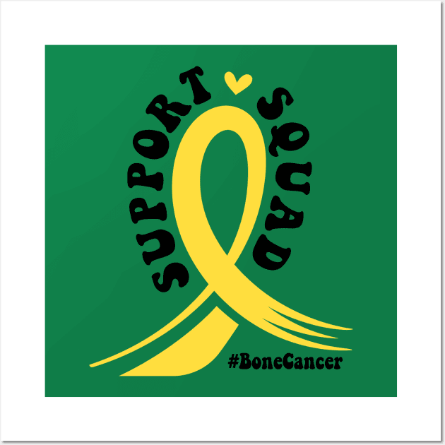 Bone Cancer Awareness Survivor Support Squad Ribbon Wall Art by TShirtHook